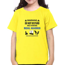 Load image into Gallery viewer, Warning Real Madrid Half Sleeves T-Shirt For Girls -KidsFashionVilla
