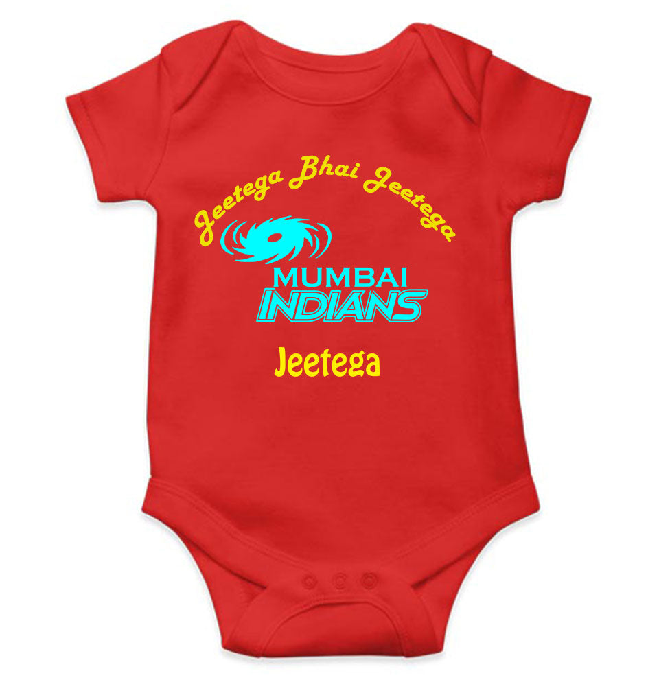 IPL Mumbai Indians Jeetega Bhai Jeetega MI Jeetega Rompers for Baby Boy- KidsFashionVilla