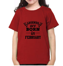 Load image into Gallery viewer, Legends are Born in February Half Sleeves T-Shirt For Girls -KidsFashionVilla
