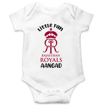 Load image into Gallery viewer, Custom Name IPL RR Rajasthan Royals Little Fan Rompers for Baby Boy- KidsFashionVilla
