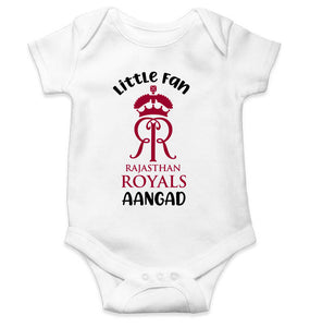 Custom Name IPL RR Rajasthan Royals Little Fan Rompers for Baby Boy- KidsFashionVilla