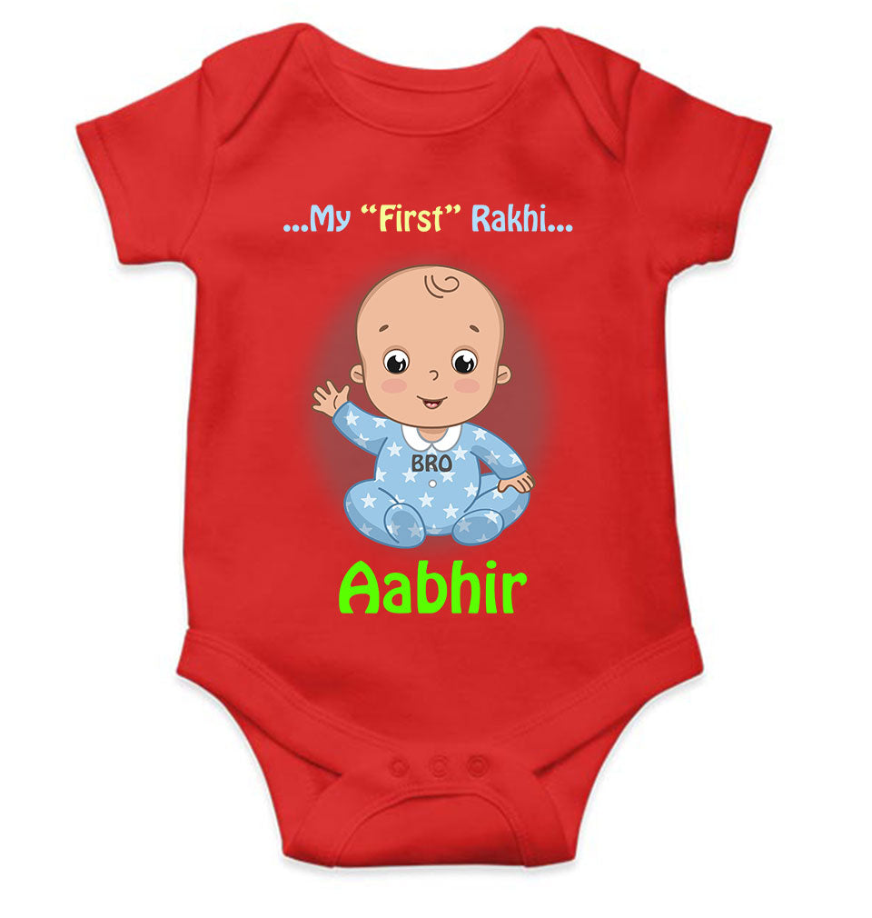 Custom Name My First Rakhi Rompers for Baby Boy- KidsFashionVilla