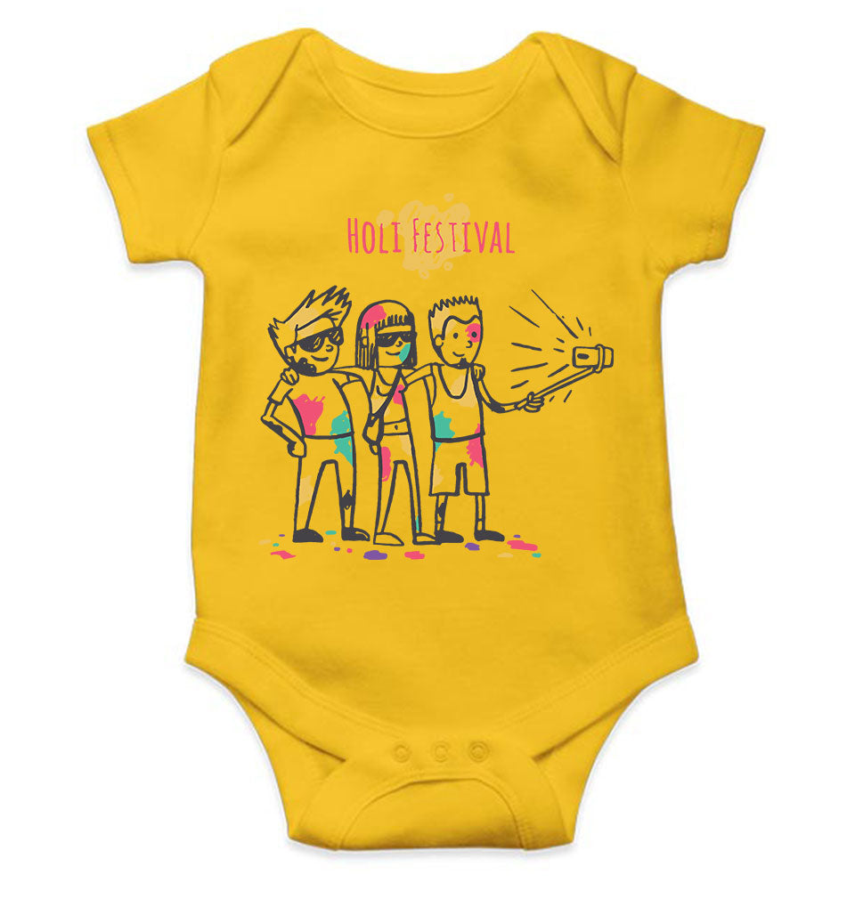Friends Selfie Holi Rompers for Baby Boy - KidsFashionVilla