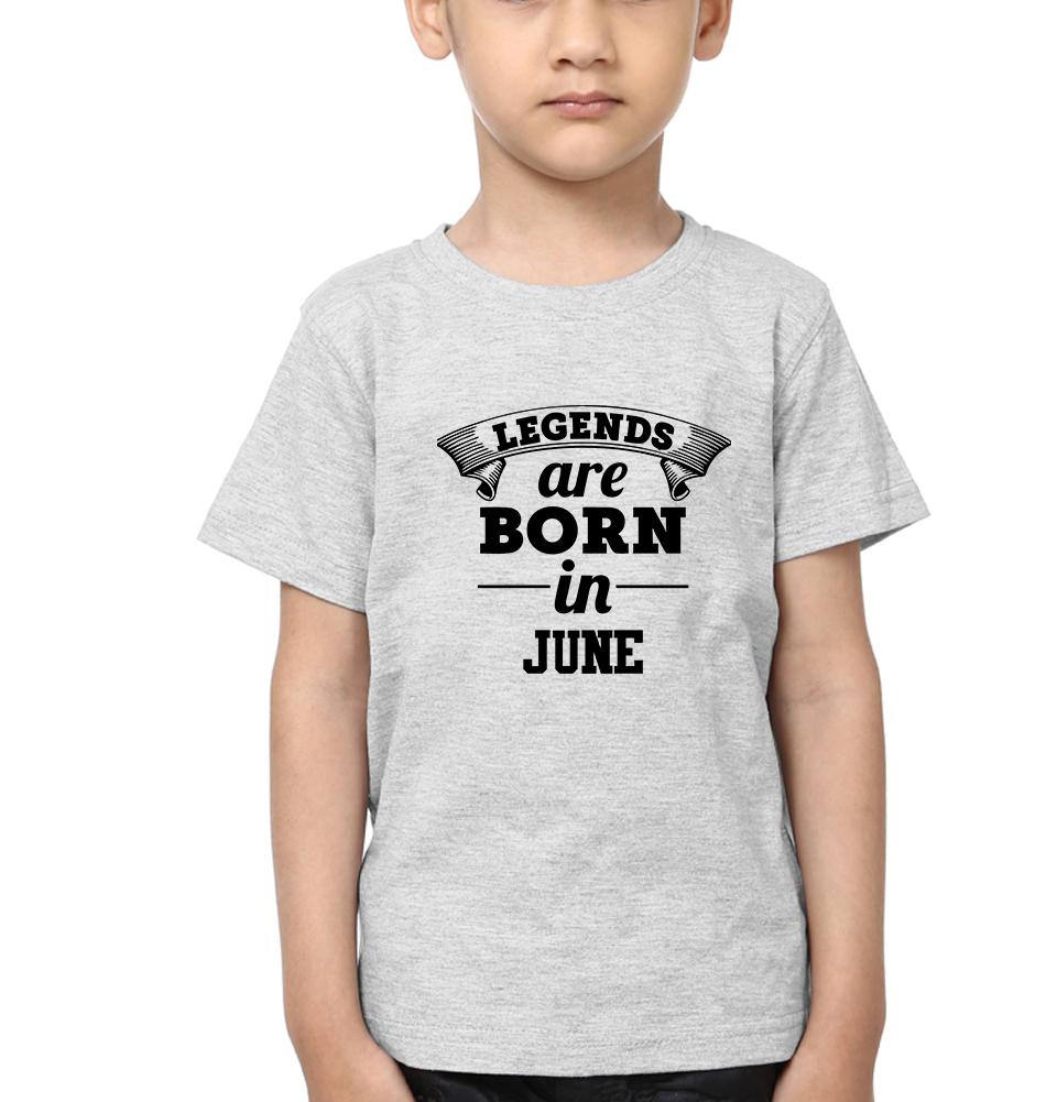 Legends are Born in June Half Sleeves T-Shirt for Boy-KidsFashionVilla