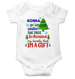 Gift Under Christmas Tree Rompers for Baby Boy- KidsFashionVilla
