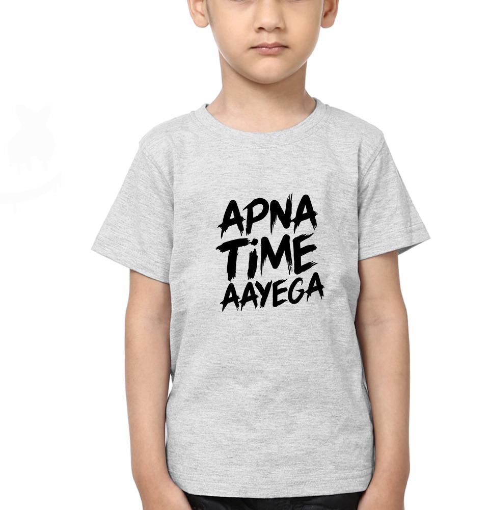 Apna Time Aayega Half Sleeves T-Shirt for Boy-KidsFashionVilla