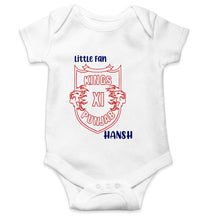 Load image into Gallery viewer, Custom Name IPL PBKS Punjab Super Kings Little Fan Rompers for Baby Boy- KidsFashionVilla
