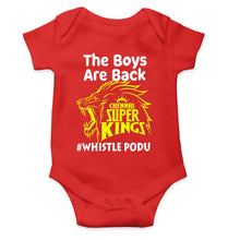 Load image into Gallery viewer, The Boys Are Back Whistle Podu IPL CSK Chennai Super Kings Rompers for Baby Boy- KidsFashionVilla
