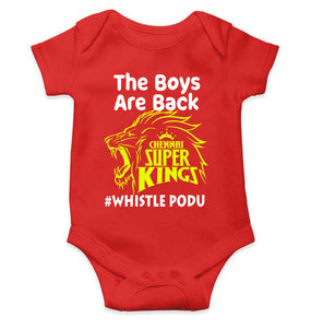 The Boys Are Back Whistle Podu IPL CSK Chennai Super Kings Rompers for Baby Boy- KidsFashionVilla