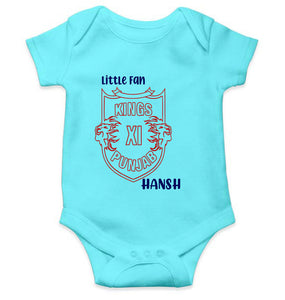 Custom Name IPL PBKS Punjab Super Kings Little Fan Rompers for Baby Boy- KidsFashionVilla