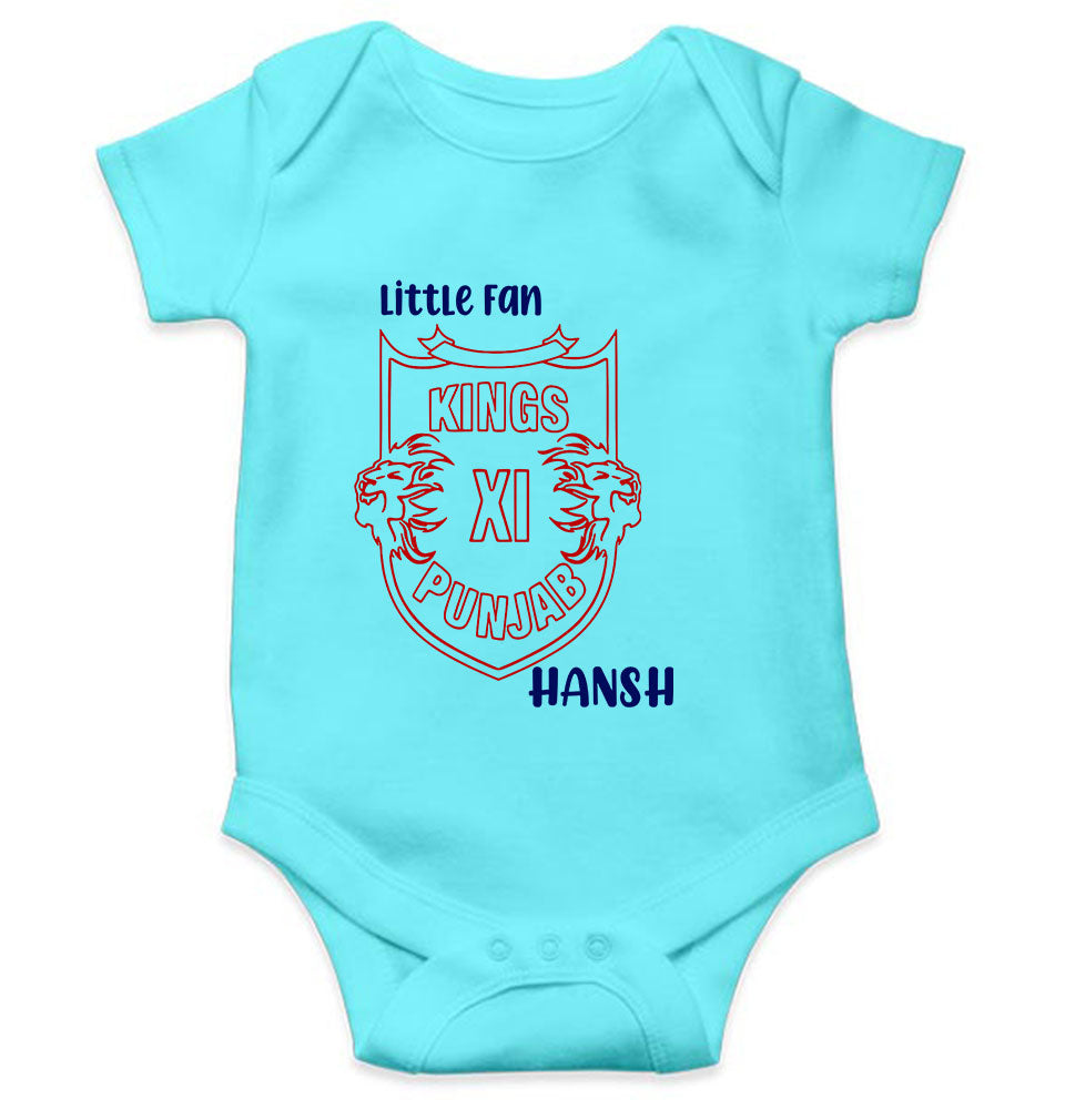 Custom Name IPL PBKS Punjab Super Kings Little Fan Rompers for Baby Boy- KidsFashionVilla