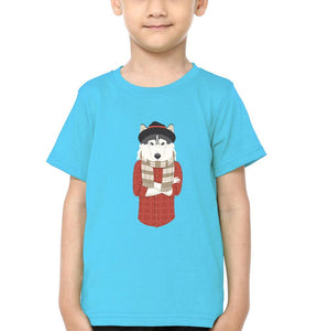 Hipster Wolf Half Sleeves T-Shirt for Boy-KidsFashionVilla