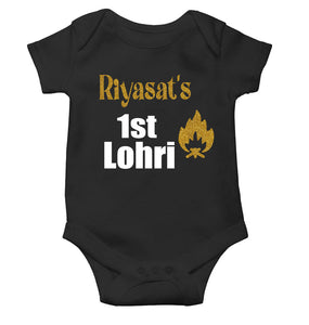 Custom Baby Name First Lohri Rompers for Baby Girl- KidsFashionVilla