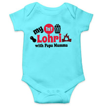 Load image into Gallery viewer, First Lohri With Papa Mumma Rompers for Baby Boy- KidsFashionVilla
