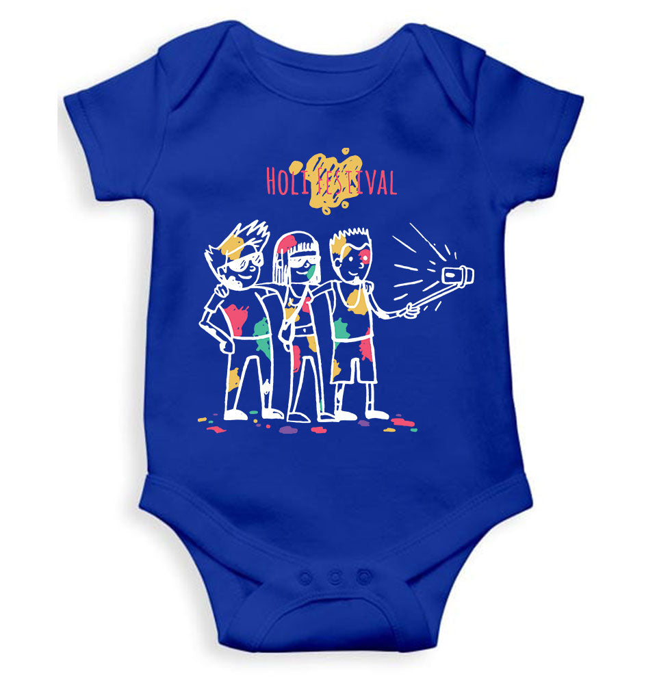 Friends Selfie Holi Rompers for Baby Boy - KidsFashionVilla