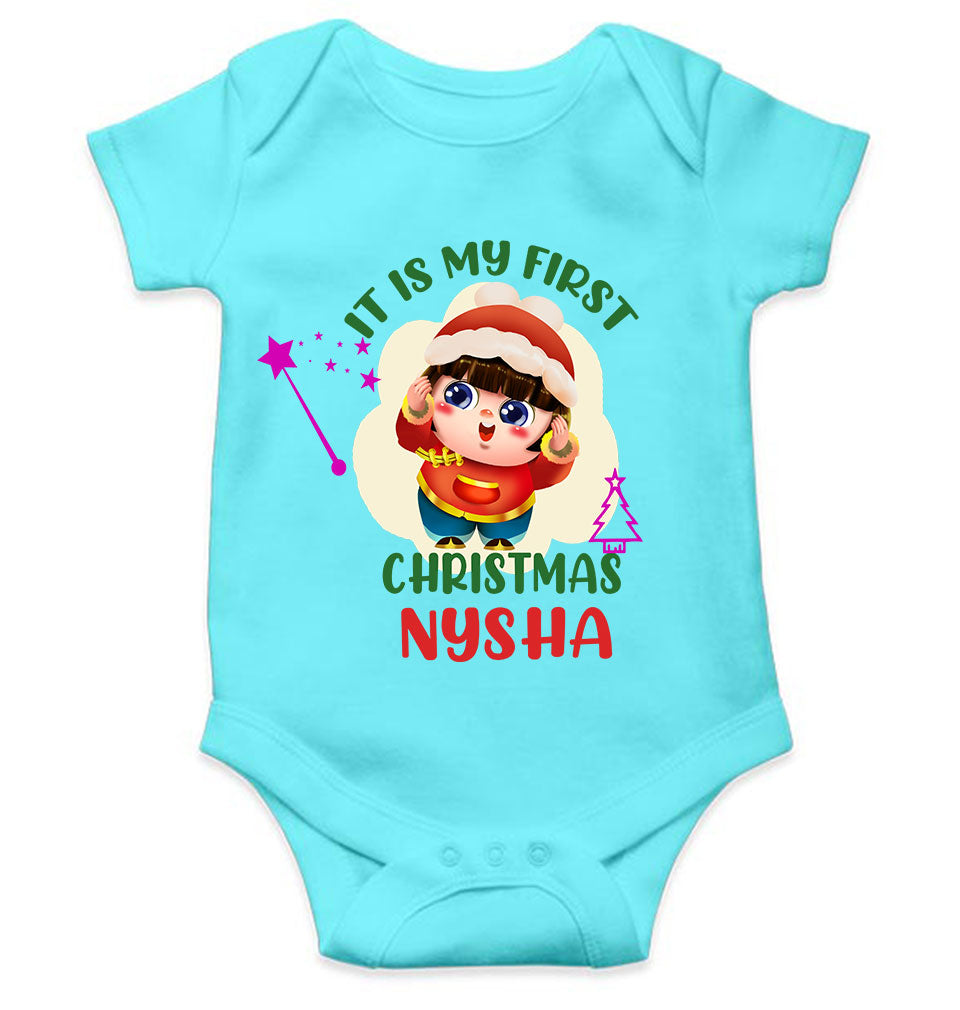 Customized Name It Is My First Christmas Rompers for Baby Girl- KidsFashionVilla