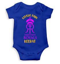 Load image into Gallery viewer, Custom Name IPL RR Rajasthan Royals Little Fan Rompers for Baby Girl- KidsFashionVilla

