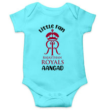 Load image into Gallery viewer, Custom Name IPL RR Rajasthan Royals Little Fan Rompers for Baby Boy- KidsFashionVilla
