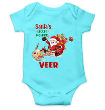 Load image into Gallery viewer, Customized Name Santas Little Helper Christmas Rompers for Baby Boy- KidsFashionVilla
