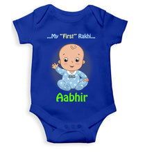 Load image into Gallery viewer, Custom Name My First Rakhi Rompers for Baby Boy- KidsFashionVilla
