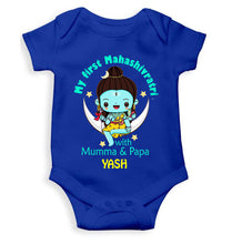 Load image into Gallery viewer, Custom Name Mahashivratri With Mumma &amp; Papa Rompers for Baby Boy- KidsFashionVilla
