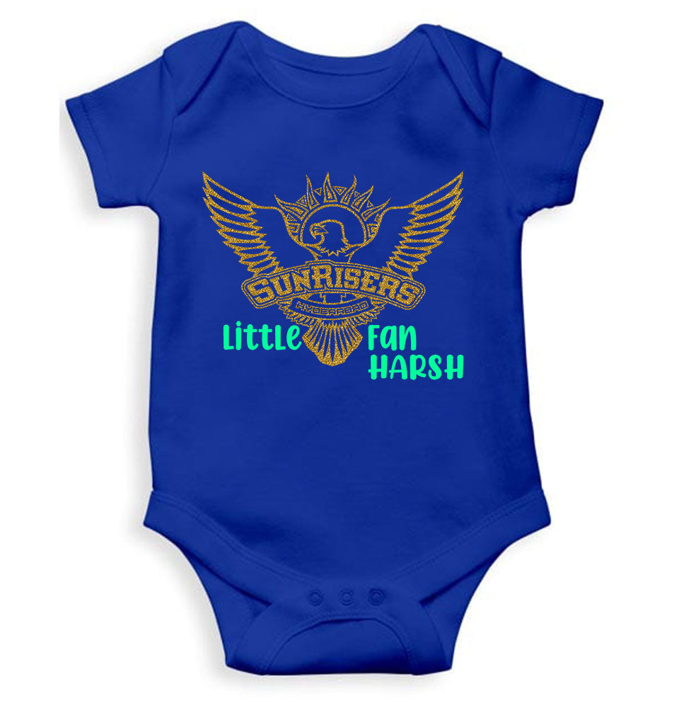 Custom Name IPL SRH Sunrisers Little Fan Rompers for Baby Boy- KidsFashionVilla