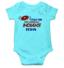 Load image into Gallery viewer, Custom Name IPL MI Mumbai Indians Little Fan Rompers for Baby Boy- KidsFashionVilla
