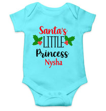 Load image into Gallery viewer, Customized Name Santas Little Princess Christmas Rompers for Baby Girl- KidsFashionVilla
