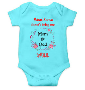 What Santa Does Not Bring Me Mom & Dad Will Christmas Rompers for Baby Boy- KidsFashionVilla