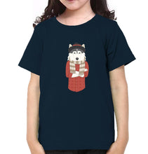 Load image into Gallery viewer, Hipster Wolf Half Sleeves T-Shirt For Girls -KidsFashionVilla

