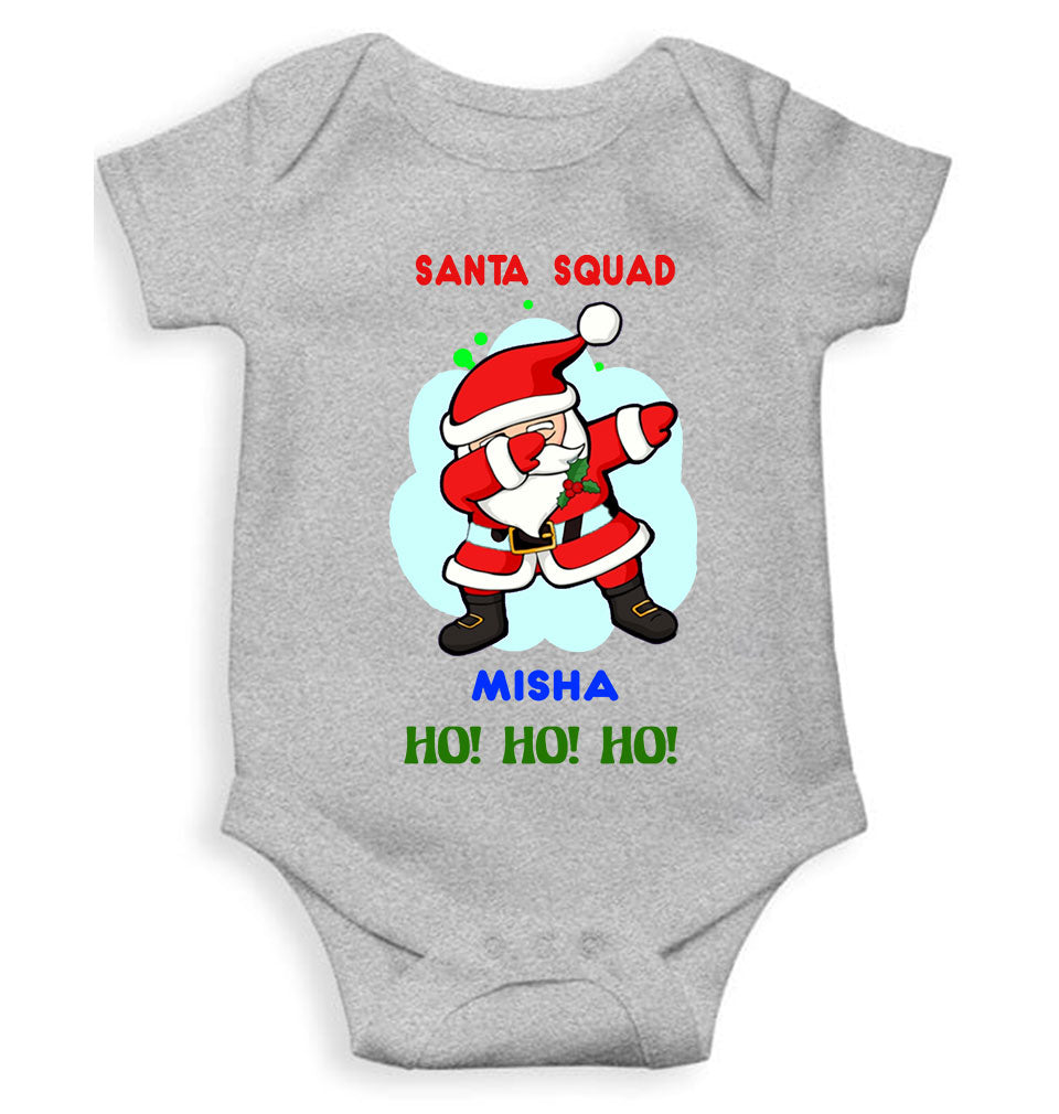 Customized Name Santa Squad Ho Ho Ho Christmas Rompers for Baby Girl- KidsFashionVilla