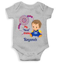 Load image into Gallery viewer, Custom Name My First Rakhi Rompers for Baby Boy- KidsFashionVilla
