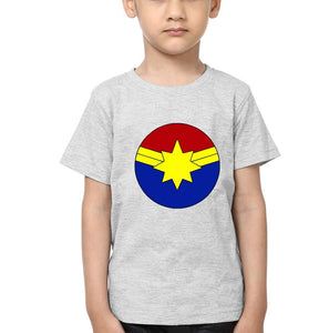Captain Marvel Logo Half Sleeves T-Shirt for Boy-KidsFashionVilla