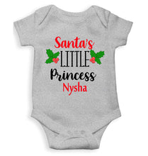 Load image into Gallery viewer, Customized Name Santas Little Princess Christmas Rompers for Baby Girl- KidsFashionVilla
