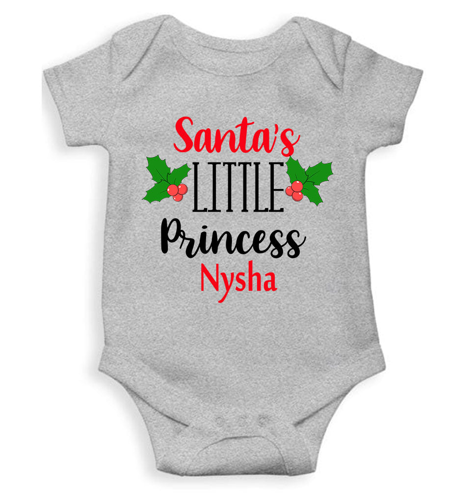 Customized Name Santas Little Princess Christmas Rompers for Baby Girl- KidsFashionVilla
