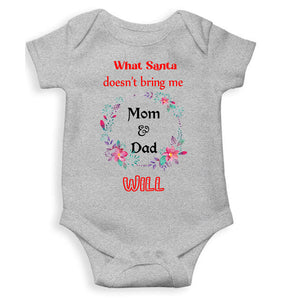 What Santa Does Not Bring Me Mom & Dad Will Christmas Rompers for Baby Boy- KidsFashionVilla