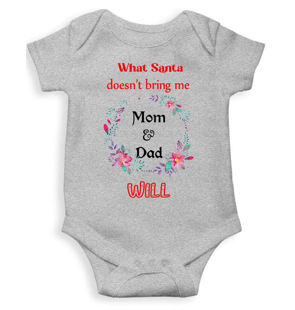 What Santa Does Not Bring Me Mom & Dad Will Christmas Rompers for Baby Boy- KidsFashionVilla