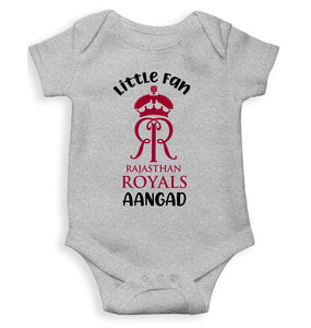 Custom Name IPL RR Rajasthan Royals Little Fan Rompers for Baby Boy- KidsFashionVilla