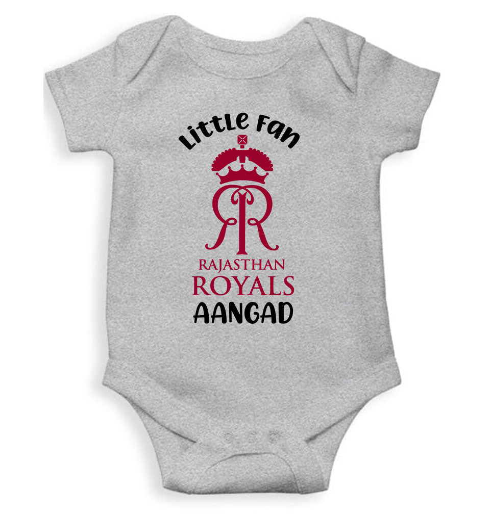 Custom Name IPL RR Rajasthan Royals Little Fan Rompers for Baby Boy- KidsFashionVilla