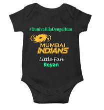 Load image into Gallery viewer, Custom Name IPL MI Mumbai Indians Duniya Hila Denge Hum Rompers for Baby Boy- KidsFashionVilla
