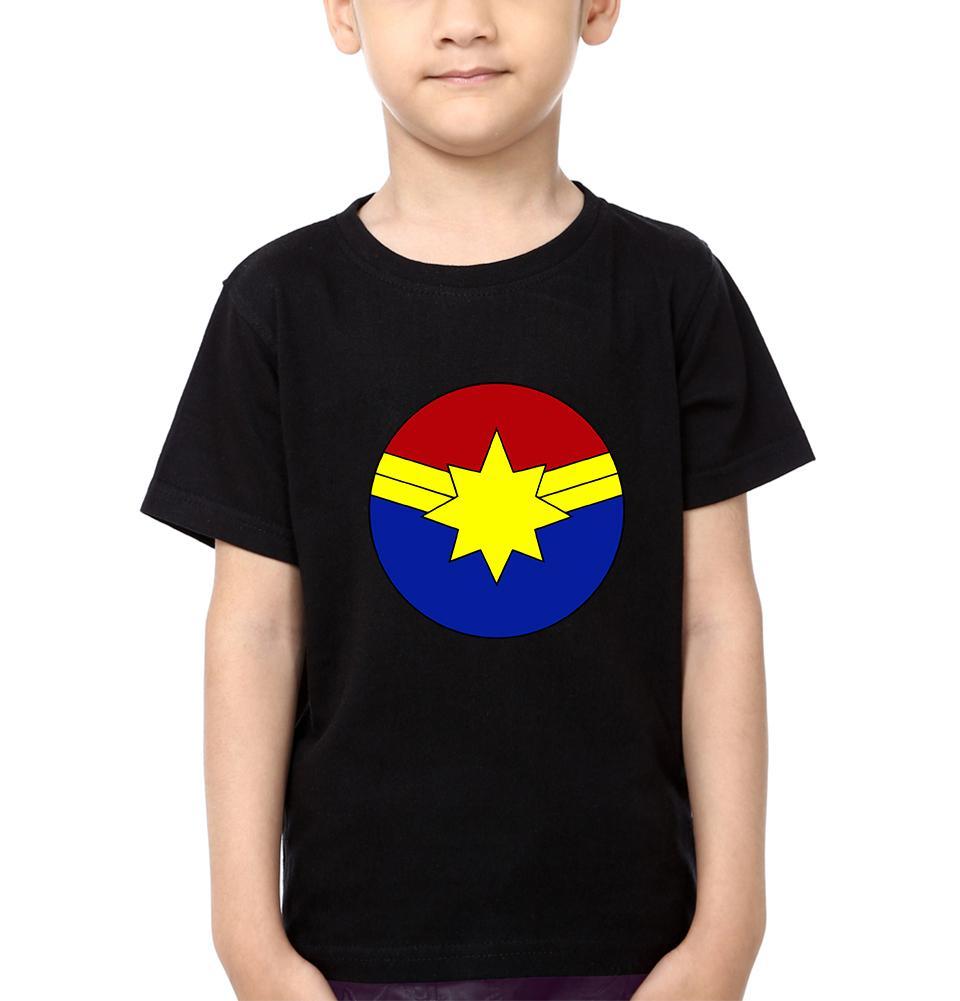 Captain Marvel Logo Half Sleeves T-Shirt for Boy-KidsFashionVilla