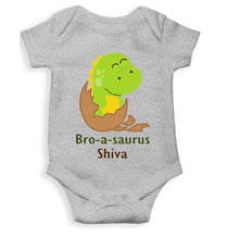 Load image into Gallery viewer, Custom Name Bro A Sauras Raksha Bandhan Rompers for Baby Boy- KidsFashionVilla
