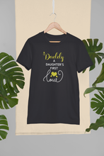 Load image into Gallery viewer, Daughters First Love Father and Daughter Black Matching T-Shirt- KidsFashionVilla
