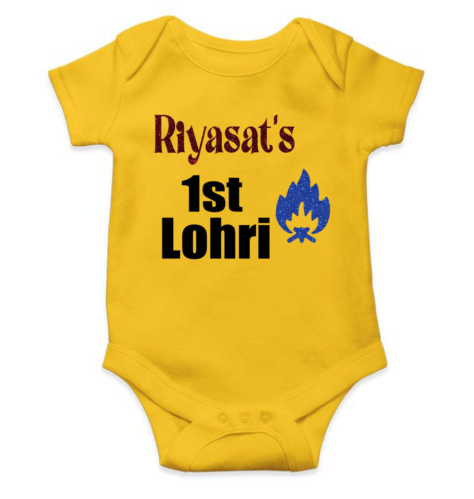 Custom Baby Name First Lohri Rompers for Baby Girl- KidsFashionVilla