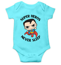 Load image into Gallery viewer, Super Heros Never Sleeps Rompers for Baby Boy- KidsFashionVilla
