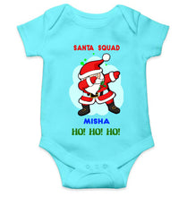 Load image into Gallery viewer, Customized Name Santa Squad Ho Ho Ho Christmas Rompers for Baby Girl- KidsFashionVilla
