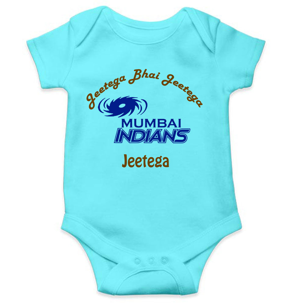 IPL Mumbai Indians Jeetega Bhai Jeetega MI Jeetega Rompers for Baby Boy- KidsFashionVilla