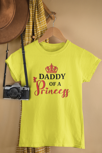 Daddy Of A Princess Father and Daughter Yellow Matching T-Shirt- KidsFashionVilla