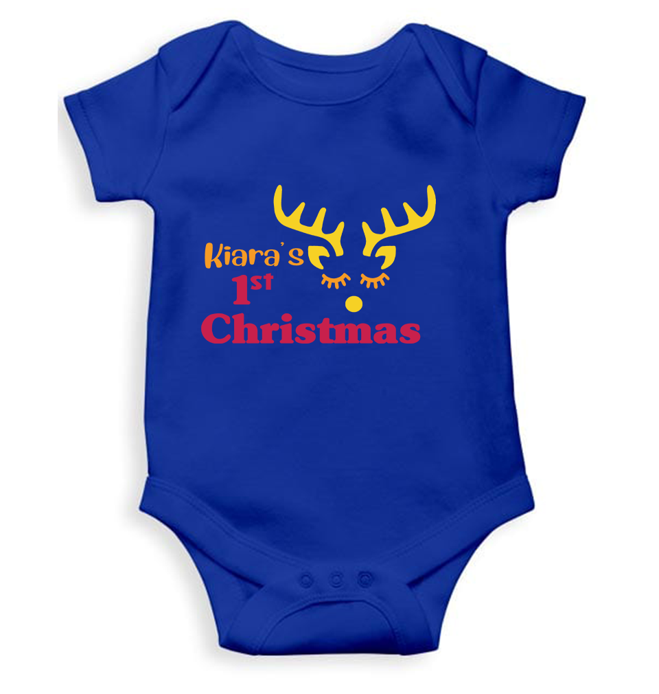 Customized Name First Christmas Rompers for Baby Girl- KidsFashionVilla