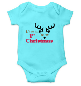 Customized Name First Christmas Rompers for Baby Girl- KidsFashionVilla